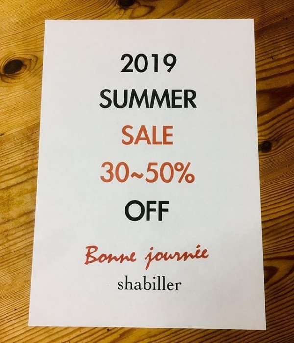 ・SALE・・30〜50%OFF・・・19日から始まります！・・USEDも入荷しております！・・・bonnejounee・shabiller・SALE・USED