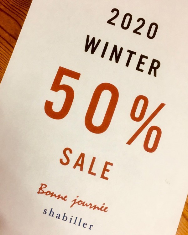 ・2020 winter・・50% OFF・明日1月18日よりスタート・・ご来店お待ちしております・・・